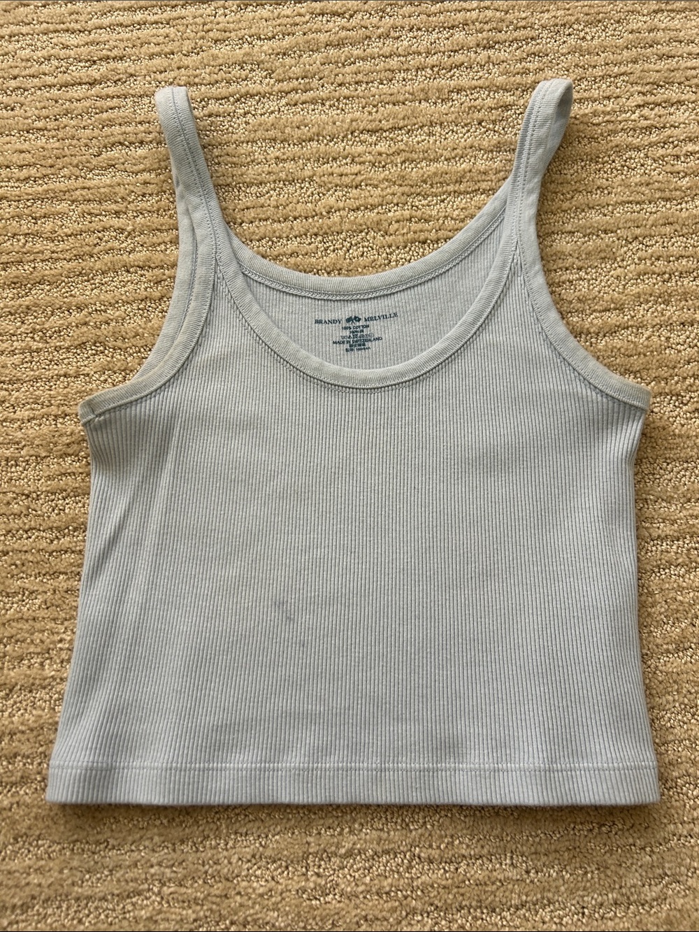 Brandy Melville Light blue Ribbed Tank Top